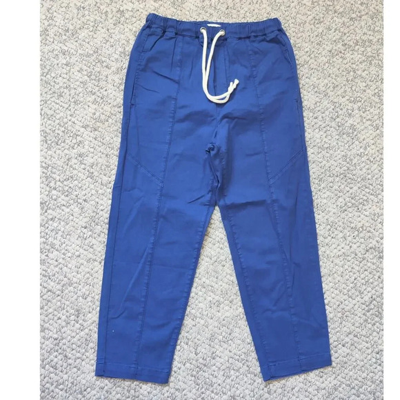 Pistola Revolve Pull On Crop Sz 26 Pants Drawstring Elastic Waist Cobalt Blue - Picture 2 of 5